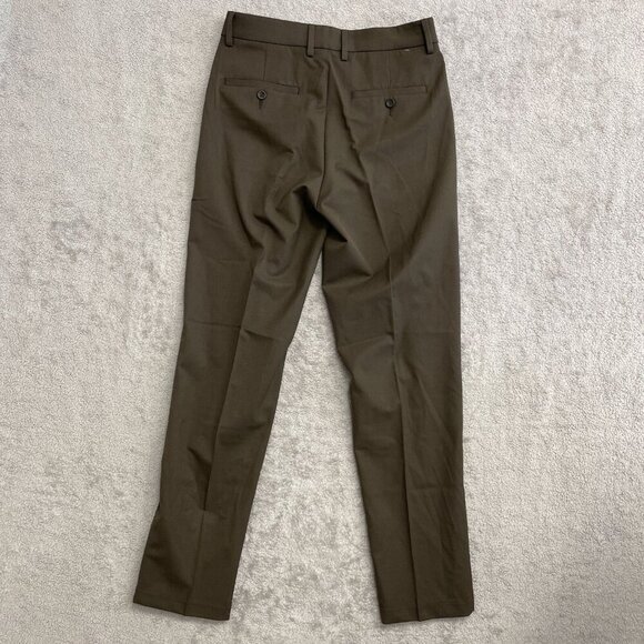 NEW Haggar Men's 30x32 Premium Flex Slim-Straight Dress Pants Brown - Picture 4 of 8